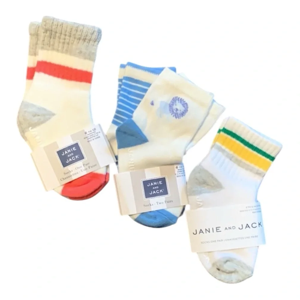 Janie and Jack Baby Boy Bundle 4 Pair of Socks